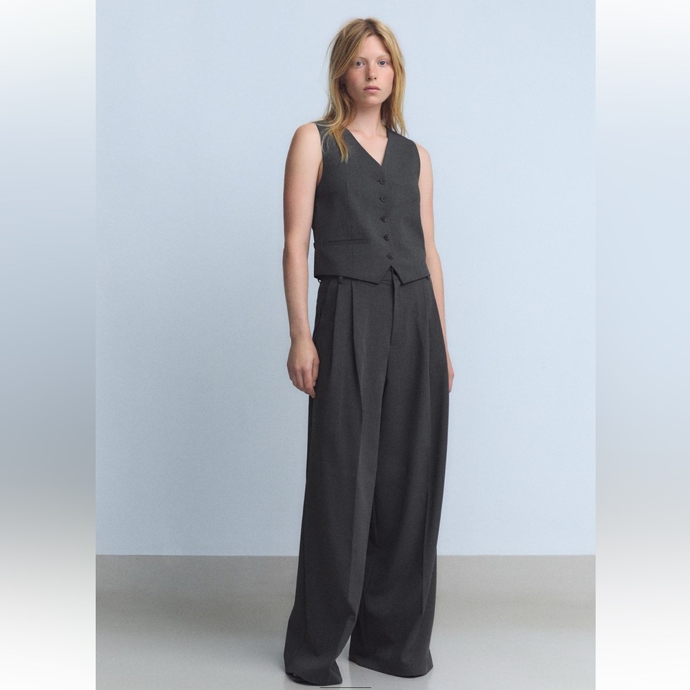 Double pleat pants 
Dark grey
Pants in xs